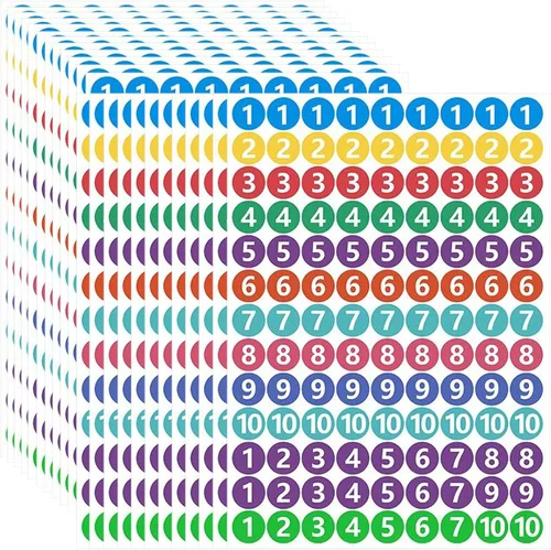Vista 8 de RIVEENY 24 hojas de calcomanías de números consecutivos de 1 a 100, 1 pulgada, 12 juegos de calcomanías de vinilo autoadhesivas de alta calidad