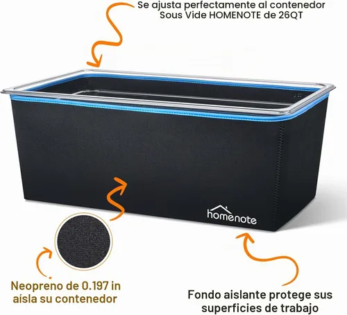 Vista 6 de HOMENOTE - Recipiente grande para Sous Vide con tapa, kit completo de accesorios de 26 cuartos de galón