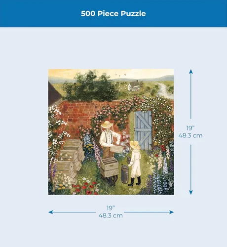 Vista 4 de New York Puzzle Company - Loré Pemberton Beekeepers - Rompecabezas de 500 piezas para adultos por Loré Pemberton