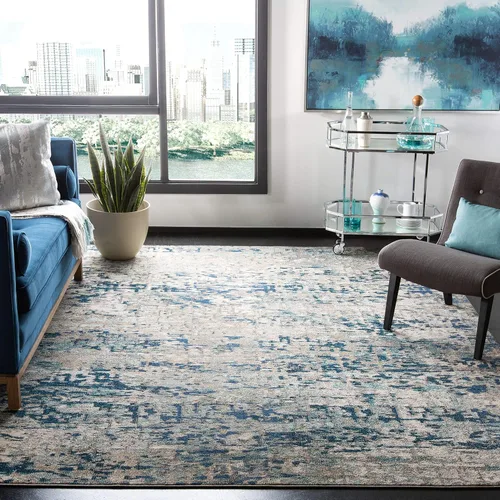Vista 9 de SAFAVIEH Colección Madison - Alfombra de acento 2'2" x 4', negro y dorado, diseño abstracto moderno, no desprende pelusa y fácil cuidado, ideal