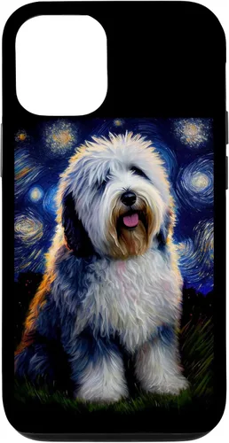 Vista 28 de Old English Sheepdog in Starry Night Painting Dog Mom Dad Case for iPhone 17