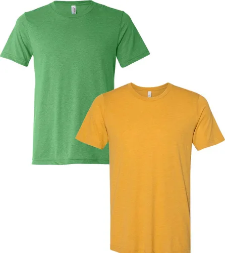 Vista 61 de Bella Canvas 3413c para hombre (1) Triblend verde + (1) Triblend rojo