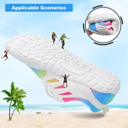 Vista 7 de L-RUN - Zapatos deportivos para el agua, calzado acuático unisex con sensación descalza para natación, senderismo, caminar