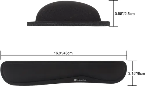 Vista 9 de ELZO Almohadilla de Soporte para Reposamuñecas de Teclado con Acolchado de Espuma Viscoelástica Gruesa de Alta Densidad 65D, Diseño Ergonómico
