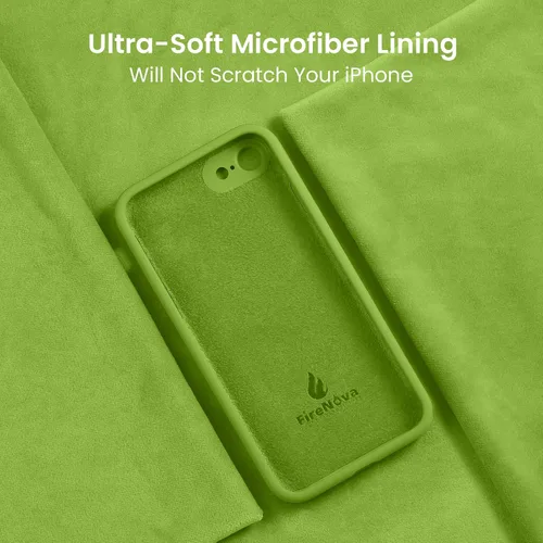Vista 6 de FireNova Funda diseñada para iPhone SE 2022/2020, iPhone 7 8, silicona mejorada [borde recto] y [protección de cámara] funda para teléfono con forro
