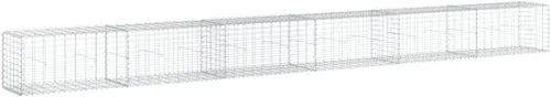 Vista 102 de vidaXL Cesta de gavión con tapa, 39.4 x 19.7 x 39.4 pulgadas, hierro galvanizado rectangular, resistente a la intemperie, montaje sin herramientas