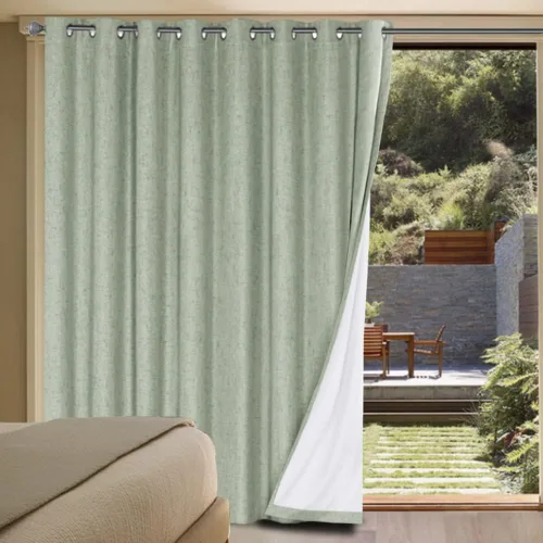 Vista 10 de H.VERSAILTEX Cortinas 100% opacas con aislamiento térmico, texturizadas, de lino, con bloqueo completo de calor y luz, para sala de estar y Negro