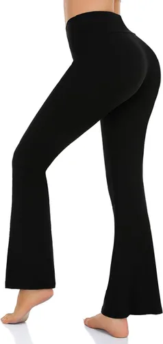 Vista 2 de CTHH Pantalones de yoga con corte de bota para mujer, leggings acampanados con bolsillos para mujer, cintura alta, cruzado, entrenamiento, descanso