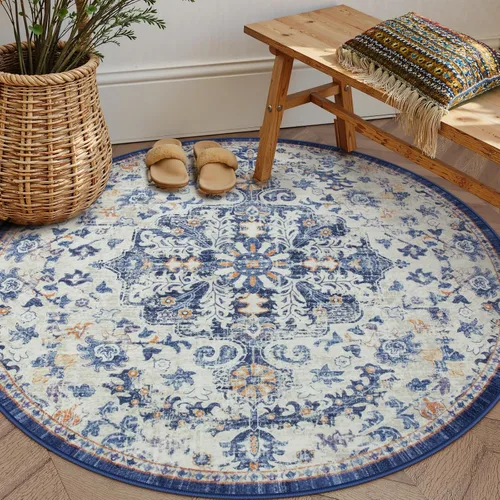 Vista 53 de Lahome Alfombra Floral Bohemio Medaillon - 2x3 Pequeña Alfombra de Baño Rosa Caliente, Alfombra de Cocina, Lavable a Máquina, Antideslizante, Suave