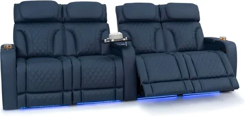Vista 58 de Seatcraft Luminis 365 - Asiento de cine en casa (fila de 2 biplazas), color carmesí