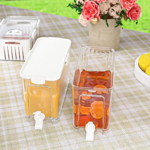 Vista 4 de Dispensador de agua de cubo de jugo 3.5L,Cubo de agua fría para bebidas de refrigerador,Dispensadores de bebidas heladas