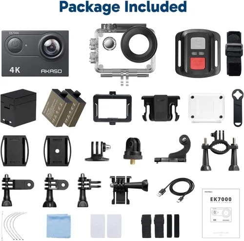 Vista 10 de Videocámara sumergible DV con wifi AAKASO EK7000 4K Action Camera Sports.