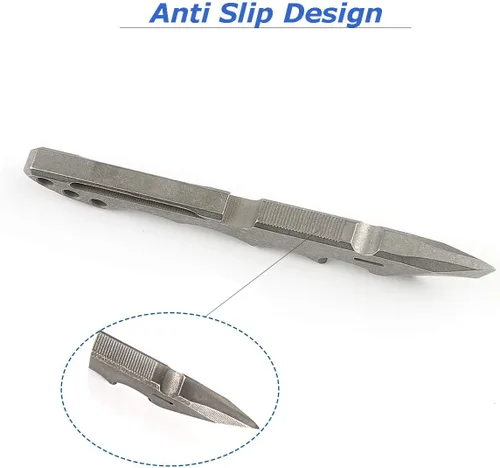 Vista 5 de Hamans Barra de palanca de titanio multiherramienta de 4.65 pulgadas con abridor de botellas, función de clip de bolsillo (gris)