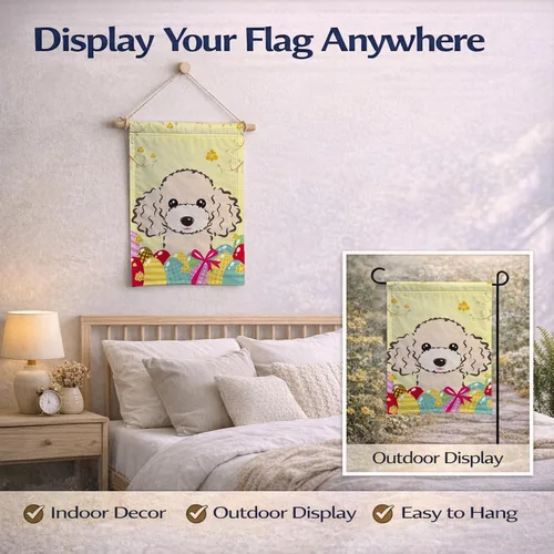 Vista 796 de Caroline's Treasures BB1923GF Bandera decorativa para jardín con diseño de Border Collie, para caza de huevos de Pascua, para jardín, jardín, patio
