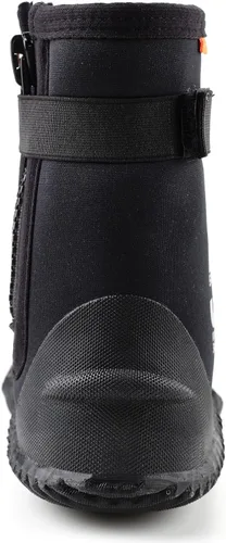 Vista 6 de Botas de buceo de neopreno con cremallera de alta calidad de 0.118 in y 0.197 in con suela antideslizante para deportes acuáticos, buceo, esnórquel