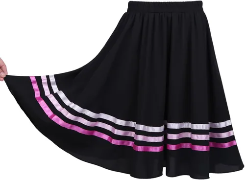 Vista 3 de Alvivi Disfraz de ballet plisado vintage para niñas y niñas, falda de personaje de baile de círculo completo