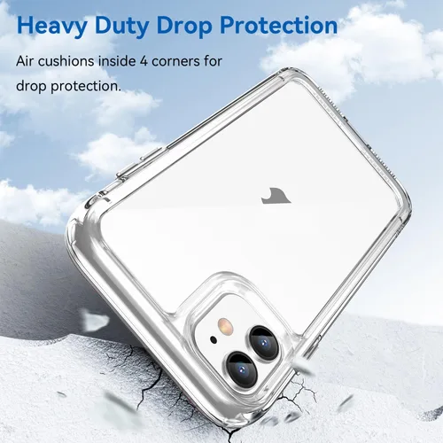 Vista 2 de Funda para iPhone 11: cubierta de teléfono a prueba de golpes de grado militar con protector de pantalla de vidrio templado, antiarañazos y Cristal