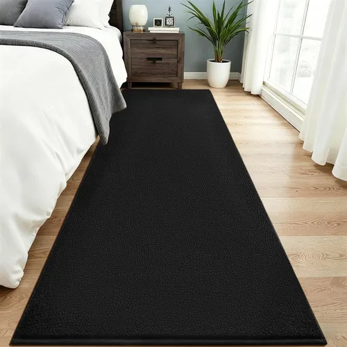 Vista 37 de Vasofe Alfombra de pasillo negra de 2 x 4 pulgadas, alfombra antideslizante de espuma viscoelástica gruesa para interiores, para guardería Negro