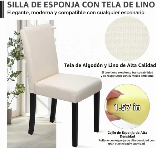 Vista 4 de Sillas de comedor de estilo urbano, de piel y con patas de madera maciza, 76.2 cm, 4