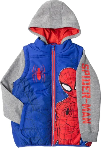 Vista 3 de Marvel Spider-Man - Chaleco con cremallera 2fer para niños pequeños y grandes