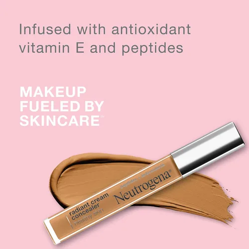 Vista 3 de Neutrogena Corrector de crema iluminadora radiante para piel saludable con péptidos y vitamina E antioxidante, crema corrector perfeccionadora