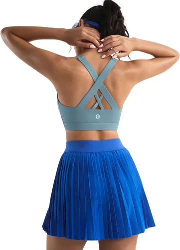 Vista 3 de RUNNING GIRL - Sujetadores deportivos para mujer, sujetadores deportivos con tiras acolchadas y espalda cruzada de apoyo medio con copas extraíbles
