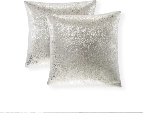 Vista 56 de Xinrjojo Juego de 2 almohadas brillantes en negro y dorado, almohadas suaves y brillantes decorativas, juego de fundas de almohada cuadradas negras