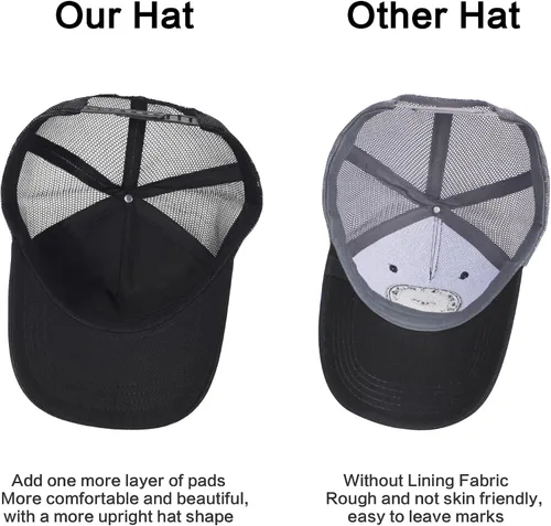 Vista 7 de Gorra de béisbol bordada ajustable para hombre, gorra de béisbol bordada con malla transpirable, parche cuadrado, gorras para mujer