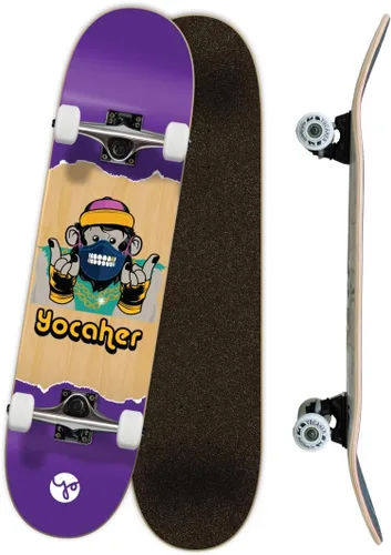 Vista 13 de Yocaher Patinetas completas punked de 7.75 pulgadas o 8.25 pulgadas o formas Mini Cruiser o Micro Cruiser - Serie Pika, Candy y Chimp