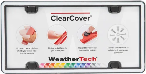 Vista 7 de WeatherTech ClearCover - Cubierta de lente de acrílico transparente con marco duradero que protege las matrículas, color negro