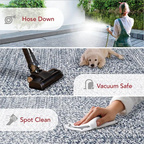 Vista 6 de nuLOOM Wynn - Alfombra trenzada para interiores y exteriores, color azul marino, 6 pies x 9 pies