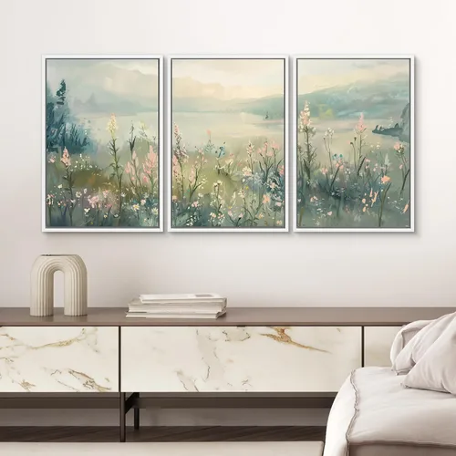Vista 124 de SIGNWIN Lienzo enmarcado para pared, juego de arte de collage de hojas transparentes en blanco y negro, ilustraciones de naturaleza silvestre, arte