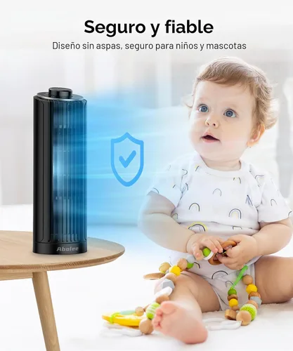 Vista 7 de Abolee Ventilador de torre, ventilador de escritorio de 23 pies/s, ventilador de mesa oscilante de 70° para dormitorio, ventilador de mesa de pie