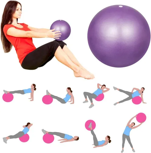 Vista 6 de Pelota de pilates pequeña de 9 pulgadas con pipeta inflable para estabilidad, barra de pilates, yoga, entrenamiento central y terapia física
