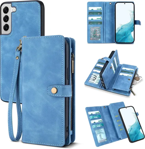 Vista 16 de TwoHead - Funda tipo cartera para Samsung Galaxy S22, 11 tarjeteros, color negro Sueño Negro