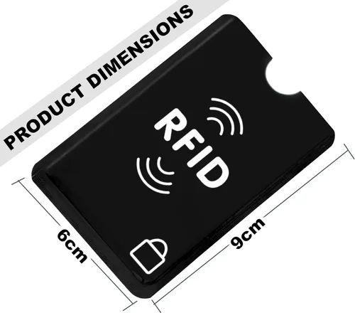 Vista 17 de SaiTech IT Juego de 10 fundas de bloqueo RFID, la mejor manera de proteger tus tarjetas del robo electrónico, diseño duradero, ligero y compacto