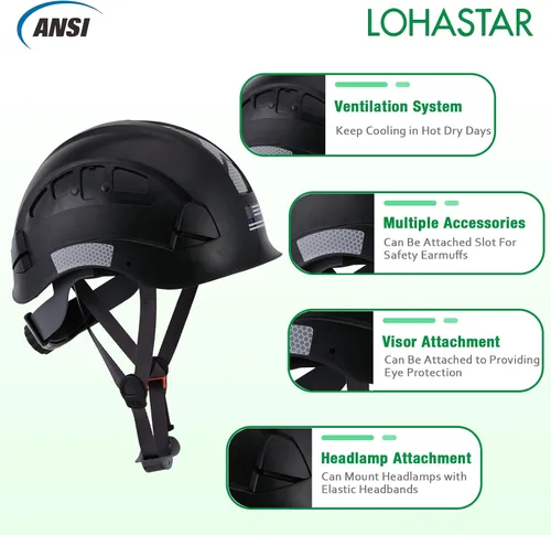 Vista 2 de Hard Hats Construction Safety Helmet Adjustable Vented Work Helmet ANSI Z89.1 Approved OSHA Hard Hat