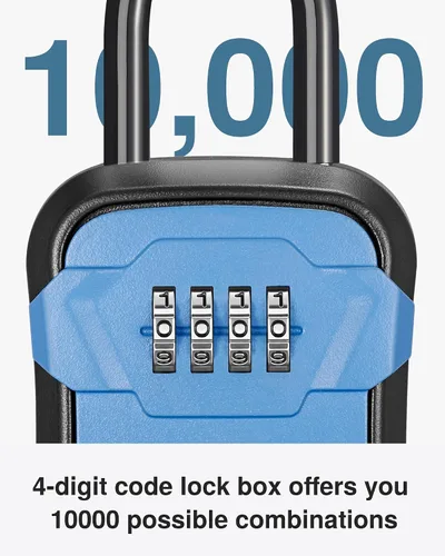 Vista 2 de Puroma Caja de Seguridad, Caja de Llaves con Cerradura de Montaje en Pared y Caja de Seguridad Portátil con Código Reiniciable, Caja de Seguridad