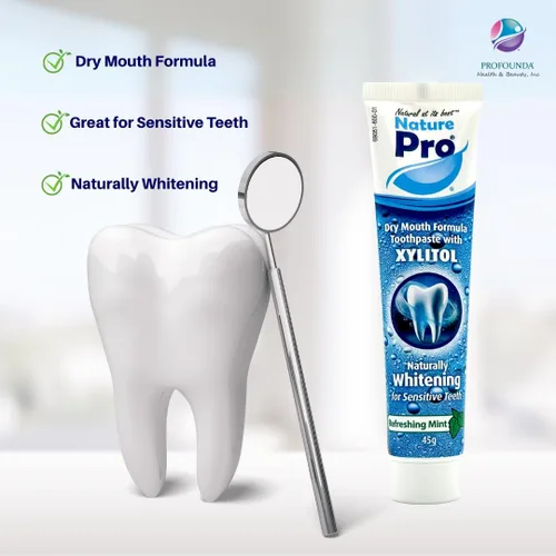 Vista 3 de Pasta de dientes de boca seca, fórmula blanqueadora de xilitol, dientes sensibles, menta refrescante, paquete de 3 (1.59 oz cada uno)