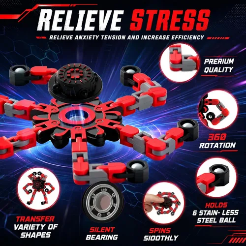 Vista 3 de 9 piezas transformables Fidget Spinners, cadena deformable sensorial Fidget DIY Robot Spinner Sensory para niños, juguetes Fidget para recuerdos