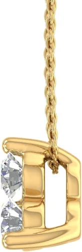 Vista 2 de Collar con colgante de diamantes de 3 piedras de 0,30 quilates en oro macizo de 10 quilates