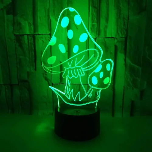 Vista 2 de Setas mágicas 3D LED lámpara de mesa setas psicodélicas luz nocturna óptica ilusión visual iluminación