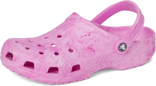 Vista 7 de Crocs Zuecos clásicos unisex para adultos con teñido anudado marmoleado, Remolino rosado, 10 mujer/8 hombre