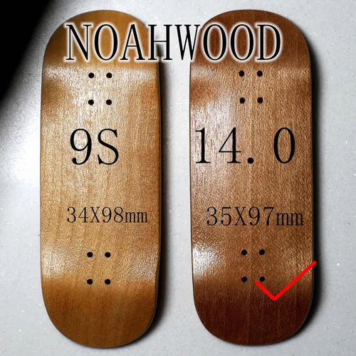 Vista 5 de Noahwood Tabla de diapasón hecha a mano 3.839x1.378 in 5-Capa Color Maple Pro cóncavo Diseño Creativo Mini Monopatín Alma de dedo roja