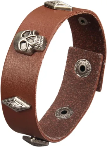 Vista 10 de Jeilwiy Pulseras de cuero punk para hombres, pulseras hechas a mano, brazalete ancho, joyería trenzada, color negro y marrón, ajustable, regalos