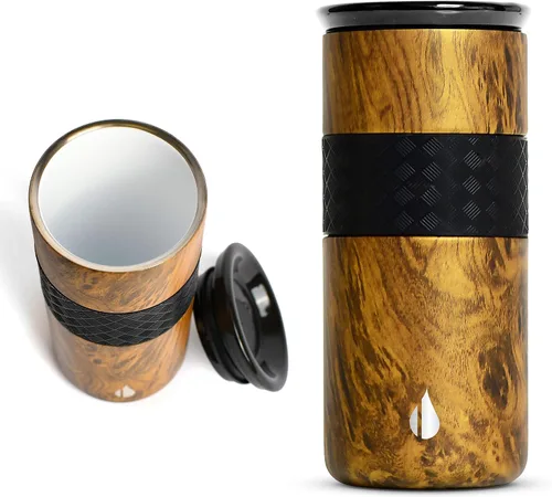 Vista 25 de Elemental Artisan Vaso Térmico Aislado, Taza de Viaje para Café de Triple Pared, Vaso Térmico de Café Reutilizable de Acero Inoxidable con Tapa