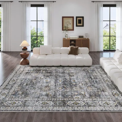 Vista 40 de Rugcomf Alfombra de Entrada de 2'x3' - Patrón Paisley, Tapete para Puerta de Entrada Interior, Floral Vintage, Lavable a Máquina, Alfombra