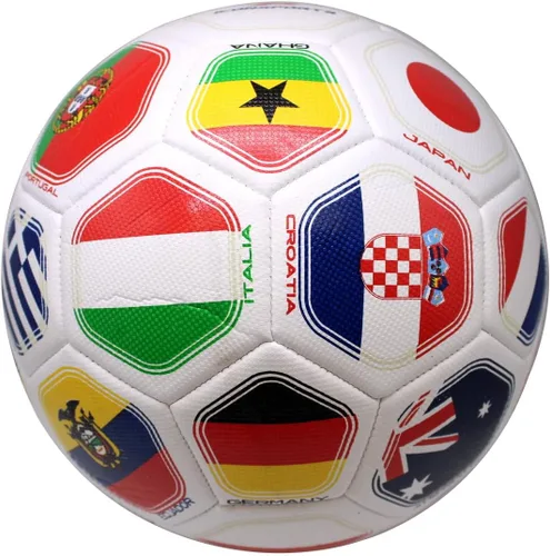 Vista 4 de Balón de fútbol al aire libre con bandera mundial 2026 para entrenamiento de bandera mundial, tamaño 5 (grado S)