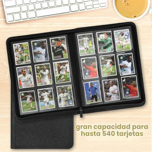 Vista 6 de GERMUN Carpeta de tarjetas coleccionables con 9 bolsillos, carpeta de tarjetas con cubierta de poliuretano para 540 tarjetas, carpeta de colección