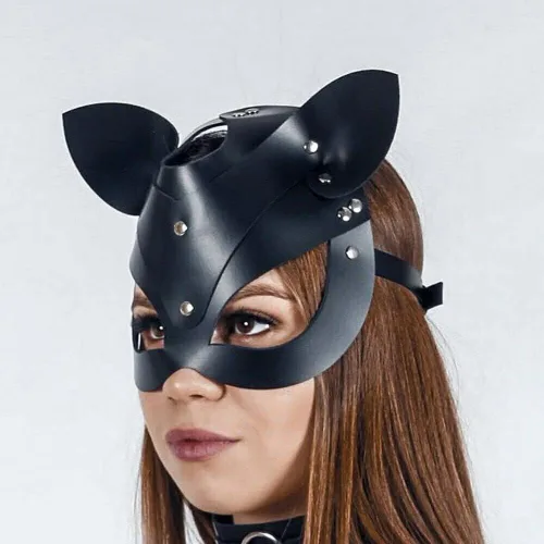 Vista 5 de Máscara de cuero para mujer, para cosplay, disfraz de Halloween, accesorio
